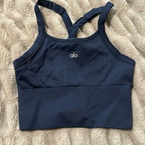 Alo yoga “seamless ribbed favorite bra tank”  in navy